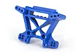 A blue Traxxas Extreme Heavy Duty front shock tower spare part for RC vehicles, shown against a plain white background.
