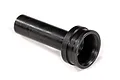 A single black metal half CVD driveshaft component for Traxxas RC vehicles against a white background.