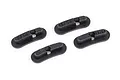 Four black plastic Traxxas fixed gear adapters with numerical markings on a white background.