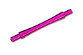 A bright pink anodized aluminium wheelie bar axle for Traxxas RC vehicles, shown against a plain white background.