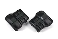 Two black Traxxas differential covers for RC vehicles, shown from an angled top-down perspective against a white background.