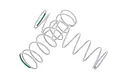Two grey RC shock springs with green paint markings on the ends, positioned against a white background.