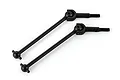 Two black metal CVD driveshafts for RC cars, shown against a plain white background.