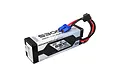 Gens Ace G-Tech Advanced 11.4V 5300mAh 100C LiPo battery in a black hard case with blue connectors and black and red wiring.