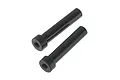 Two black steel steering posts for RC vehicles, shown at an angle against a white background.