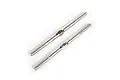 Two silver-coloured metal turnbuckles with threaded ends and a hexagonal center section, shown against a white background.