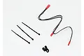 Traxxas Summit center wire harness kit including a wiring loom with red connectors, three black zip ties, and a small black plastic mounting clip.