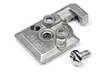 A Walbro carburettor pump cover plate and a single mounting screw on a white background.