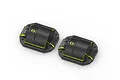 Two black HPI Racing differential covers with yellow accents on a white background.