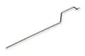 A thin metal control rod for an RC boat with a Z-bend at one end, isolated on a white background.