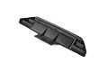 A black plastic rear bumper component for an RC car, shown from an angled rear perspective against a white background.
