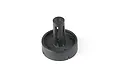 A black plastic Rovan air filter mount component for RC engines, shown against a white background.
