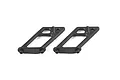 Two black plastic RC rear wing mounts for Rovan vehicles, shown side-by-side on a white background.