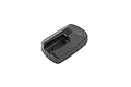 A black plastic Rovan left side mirror component for an RC vehicle, featuring a molded L marking on its surface.