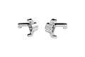 Two silver GPM Racing aluminium front steering hubs for RC cars, marked with L and R for left and right sides.