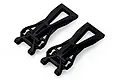 Two black plastic rear lower suspension arms for Xinlehong V2 RC cars, shown from an angled top-down perspective on a white background.