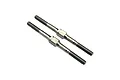 Two silver-coloured titanium RC steering turnbuckles with threaded ends and a central hexagonal adjustment section.