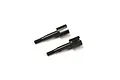 Two black steel rear wheel axles for Kyosho RC cars, shown against a plain white background.