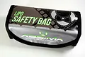Absima LiPo Safety Bag with black and grey textured fabric, featuring green branding and text on a white background.