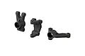 Three grey plastic ARRMA RC steering hub and suspension components shown against a white background.