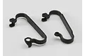 Two black plastic Traxxas nerf bars for RC vehicles shown against a plain white background.
