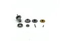 A set of replacement metal gears, bearings, and pins for a Reefs RC micro servo, arranged on a white background.