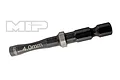 MIP 4.0mm nut driver speed tip tool bit with a black finish and silver ring, featuring laser-etched size markings.