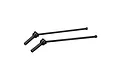 Two black metal CVD driveshafts for an RC car, shown against a plain white background.