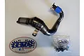 Olimat Engineering silenced exhaust pipe set for RC cars, featuring a metal tuned pipe, blue silicone coupler, and a bag of mounting hardware.
