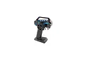 A black Horizon Hobby 2.4GHz 4-channel pistol grip RC transmitter with a steering wheel and trigger throttle.