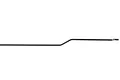 A thin, black metal control rod with a slight bend, designed for an RC boat steering mechanism.