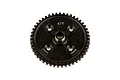 A black Team Associated 47T 1Mod spur gear for RC vehicles, shown from a front-facing perspective against a white background.
