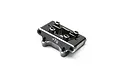 A black anodized aluminium front pivot block for an RC car, featuring a +7g weight marking.