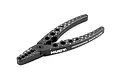 Hudy black aluminium shock length adjustment pliers with laser-etched markings on a white background.