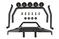 Team Associated roll bar and bumper set with five light buckets, mounting hardware, and black plastic components on a white background.