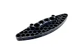 A black 3D-printed RC car front bumper with a honeycomb internal structure and circular mounting holes, isolated on a white background.