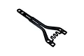 A black RC Maker fibreglass rear top deck component for RC cars, featuring a Y-shaped design with a flexible central section.