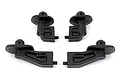 Four black plastic RC body mount posts from Team Associated, arranged in two pairs on a white background.