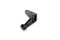 A black anodized aluminium rear lateral rod mount for Kyosho RC vehicles, shown from a high-angle studio perspective.