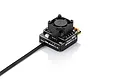 Hobbywing XeRun XR10 Stock Spec G2 brushless ESC with cooling fan attached, shown from a high angle on a white background.