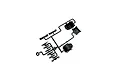 A black plastic parts tree containing various RC car components, including bulkhead pieces, on a white background.
