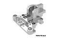 A silver GPM Racing aluminium front centre brace mount for RC cars, featuring a machined 7075-T6 alloy construction.