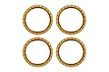 Four bronze-coloured aluminium beadlock rings for RC wheels arranged in a two-by-two grid against a white background.