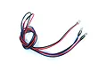 A pair of 3mm blue LED lights connected by red and black wires with a small white connector plug.