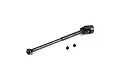 A Losi front centre drive shaft with a CV coupler and two small grub screws on a white background.