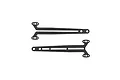 Two black G10 composite top deck braces for an RC car, shown against a white background.