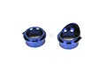 Two blue anodized aluminium RC differential bearing inserts shown from different angles against a white background.
