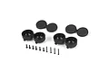 Losi 5IVE-T headlight set including two pairs of black plastic light housings, two pairs of covers, and a set of small mounting screws.
