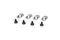 Losi engine mount inserts and matching black screws for RC vehicles, shown on a white background.