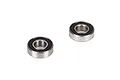 Two Losi rubber shielded ball bearings shown from an angled perspective against a white background.